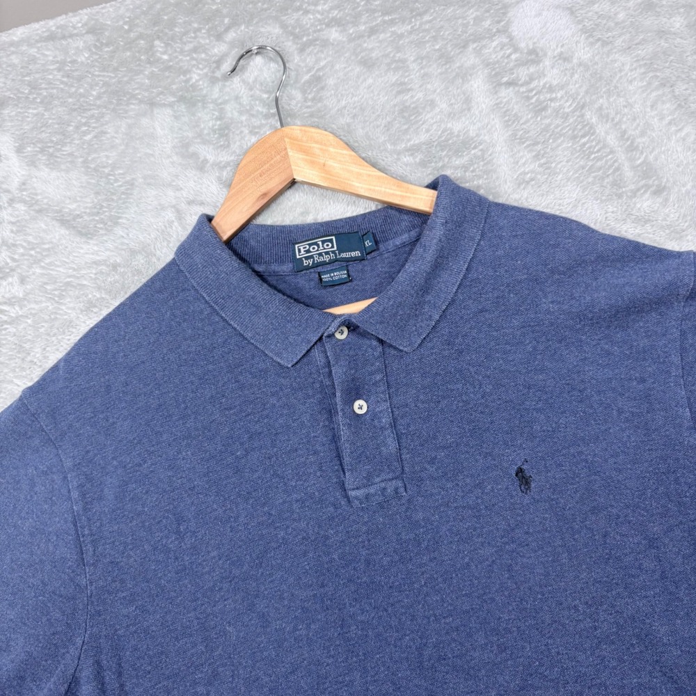 Polo Ralph Lauren Polo Shirt Mens XL Blue Short Sleeve Cotton Pique Logo